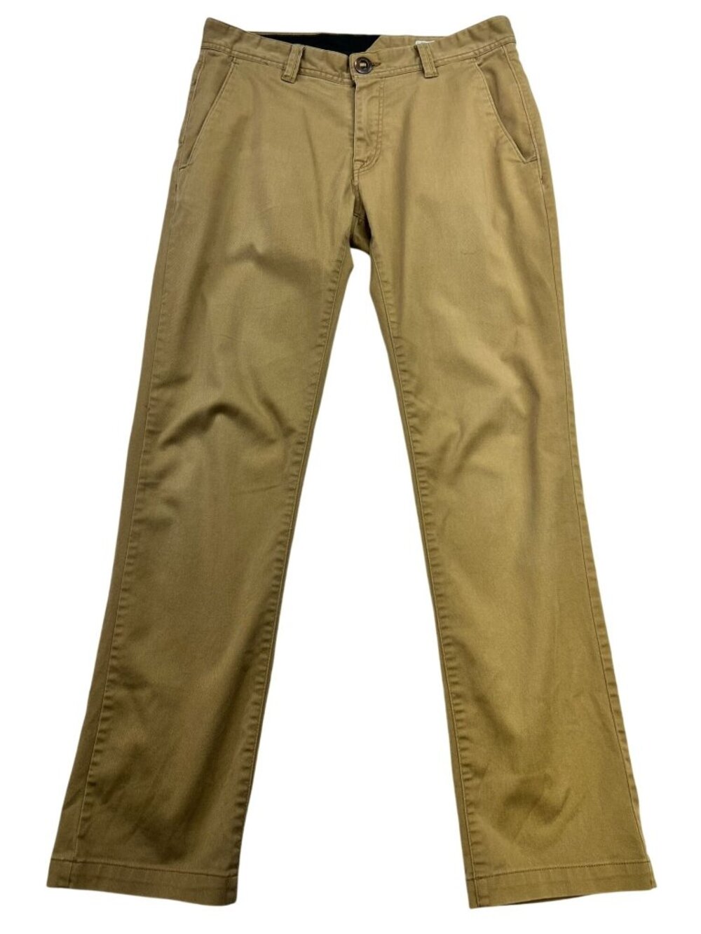 Volcom Mens Flat Front Classic Khaki Pants Size 31 Tan Straight Leg Relaxed